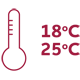 Aplikační teplota při 18° až 25° Celsia